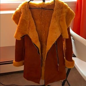 Sheepskin coat.